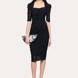 Ruched Mesh Dress