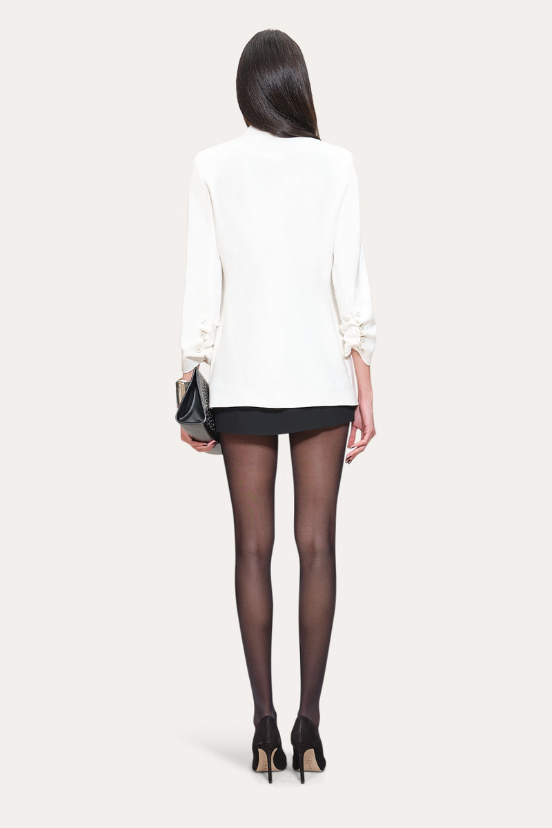Ruched Sleeve Blazer
