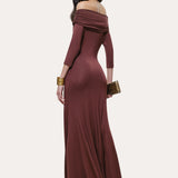 Olympia Off-Shoulder Flare Dress