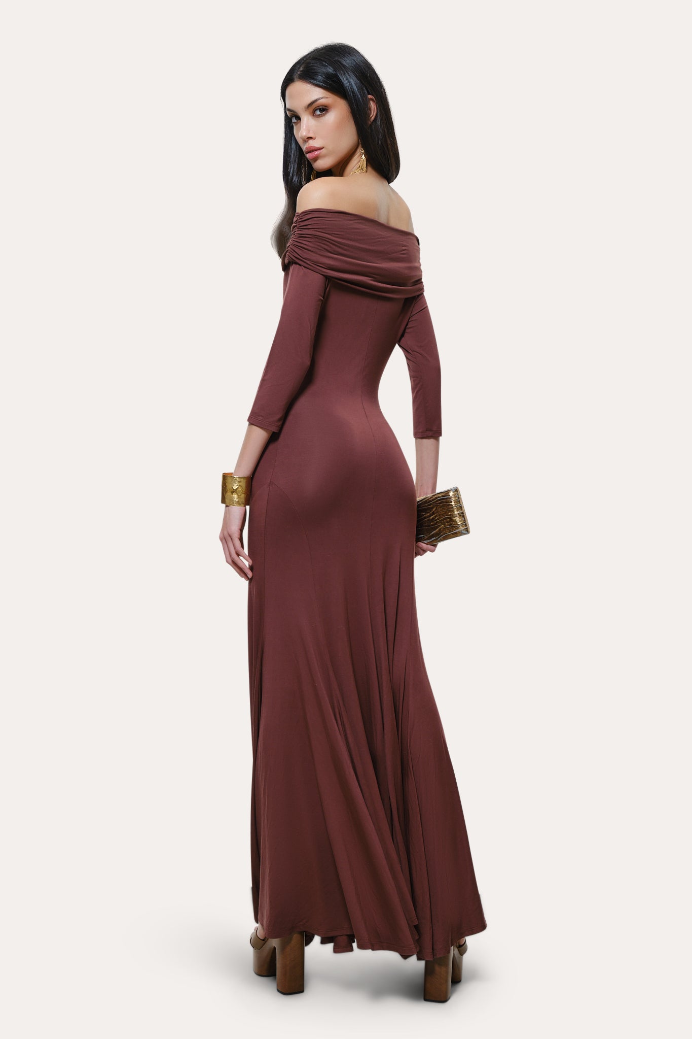 Olympia Off-Shoulder Flare Dress