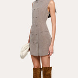 Cécile Bouclé Button Dress