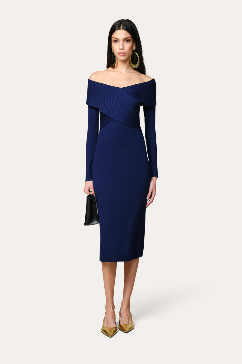 Off-Shoulder Knitted Dress – Elie Tahari