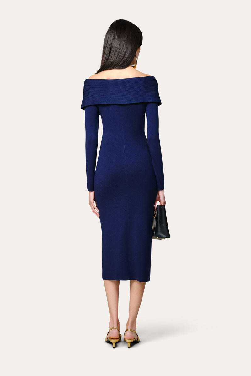 Off-Shoulder Knitted Dress Elie Tahari Off-Shoulder Knitted Dress Elie Tahari