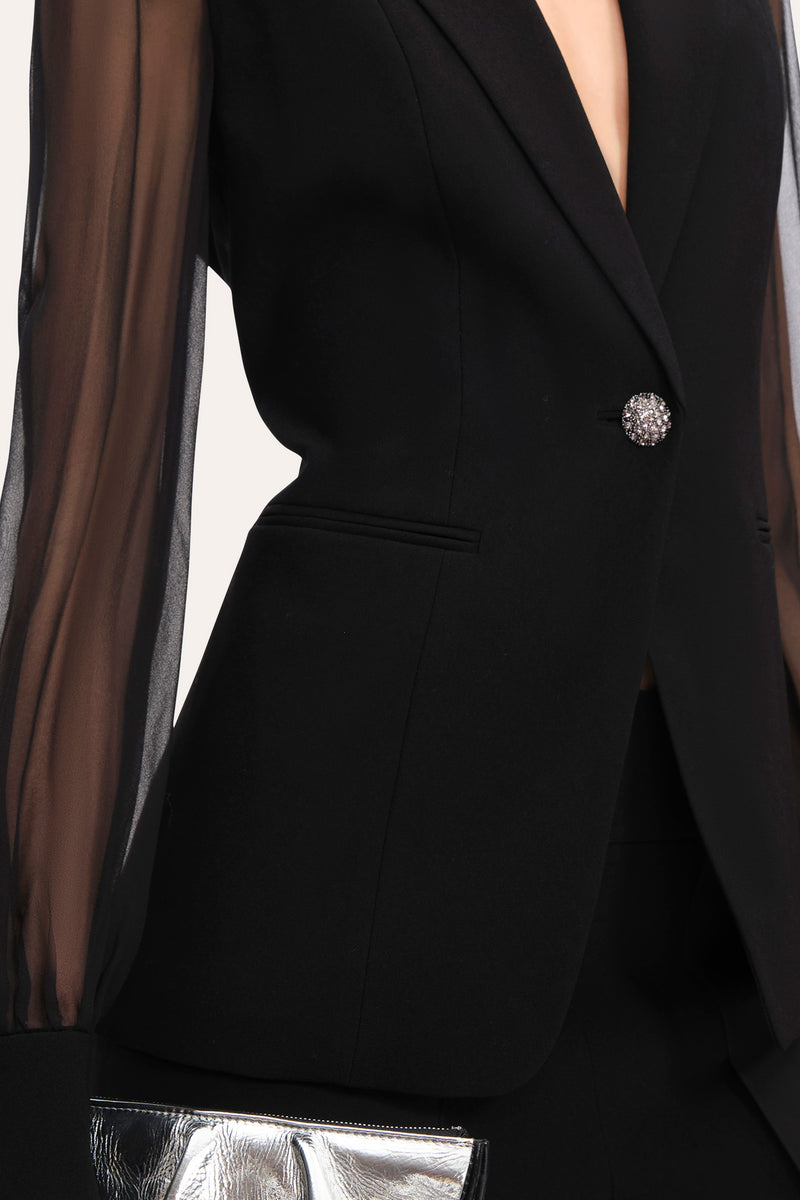 Chiffon Sleeve Blazer