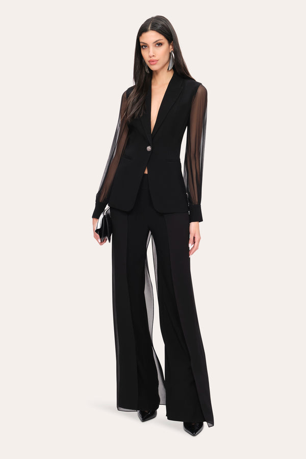 Chiffon Sleeve Blazer