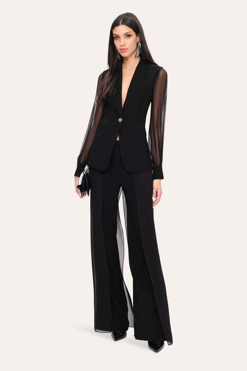 Chiffon Sleeve Blazer