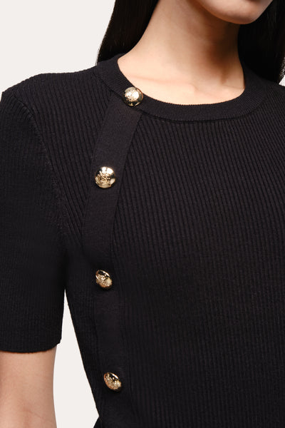 Daphne Ribbed Short Sleeve Top