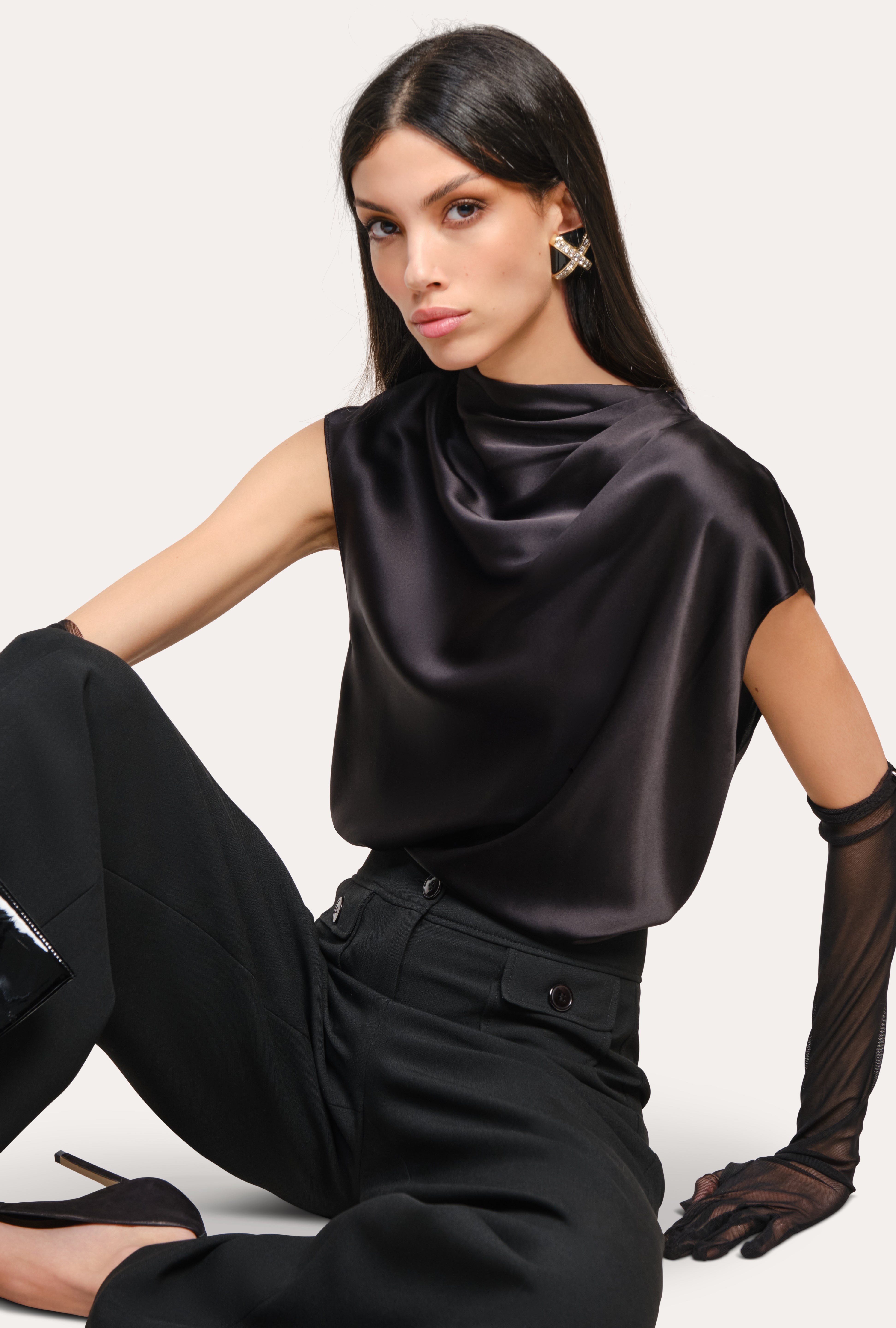 Diane Silk Draped Blouse