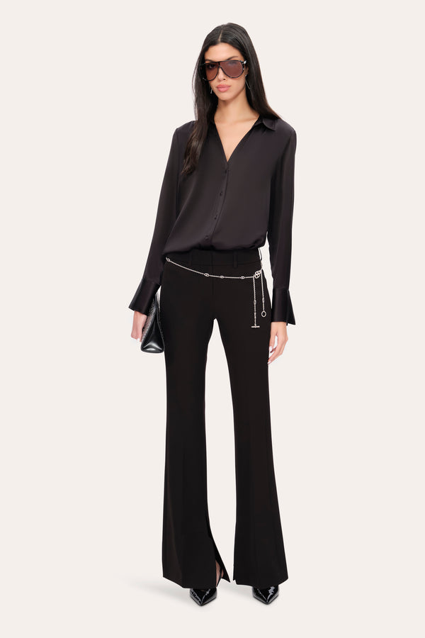 Silk Satin Button Down Shirt