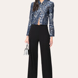 Crepe Overlay Slit Pant