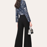 Crepe Overlay Slit Pant