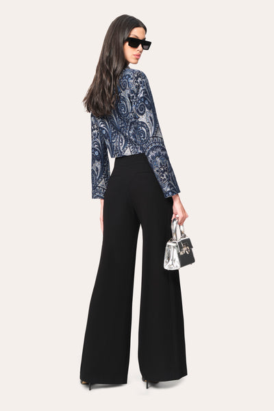 Crepe Overlay Slit Pant Image 4