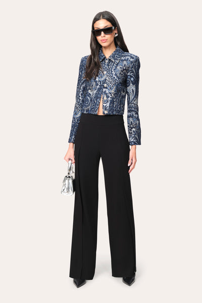 Crepe Overlay Slit Pant Image 2
