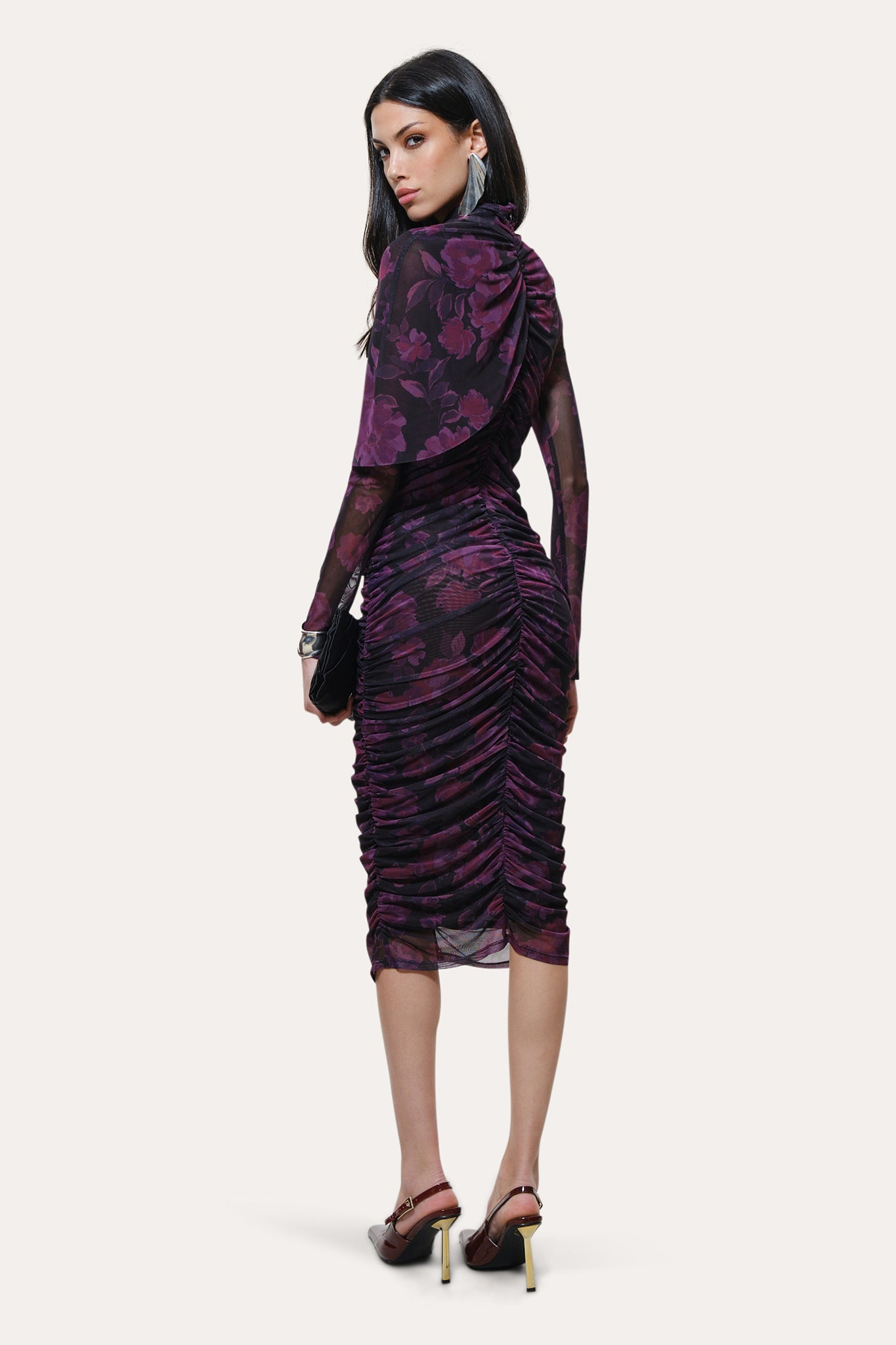 Georgia Ruched Mesh Dress