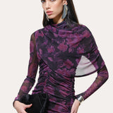 Georgia Ruched Mesh Dress
