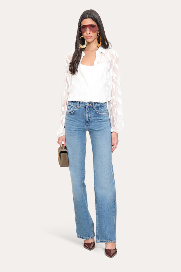 Embroidered Chiffon Shirt