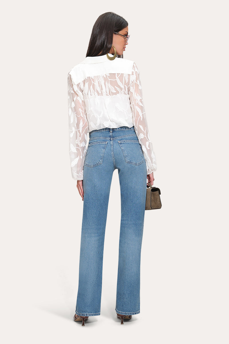 Embroidered Chiffon Shirt