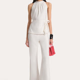 Amina Fluid Crepe Halter Top