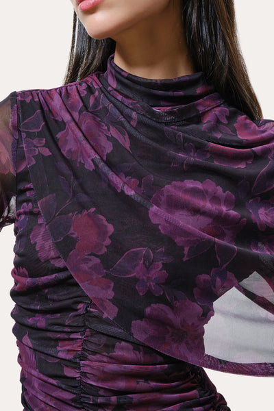 Georgia Ruched Mesh Top