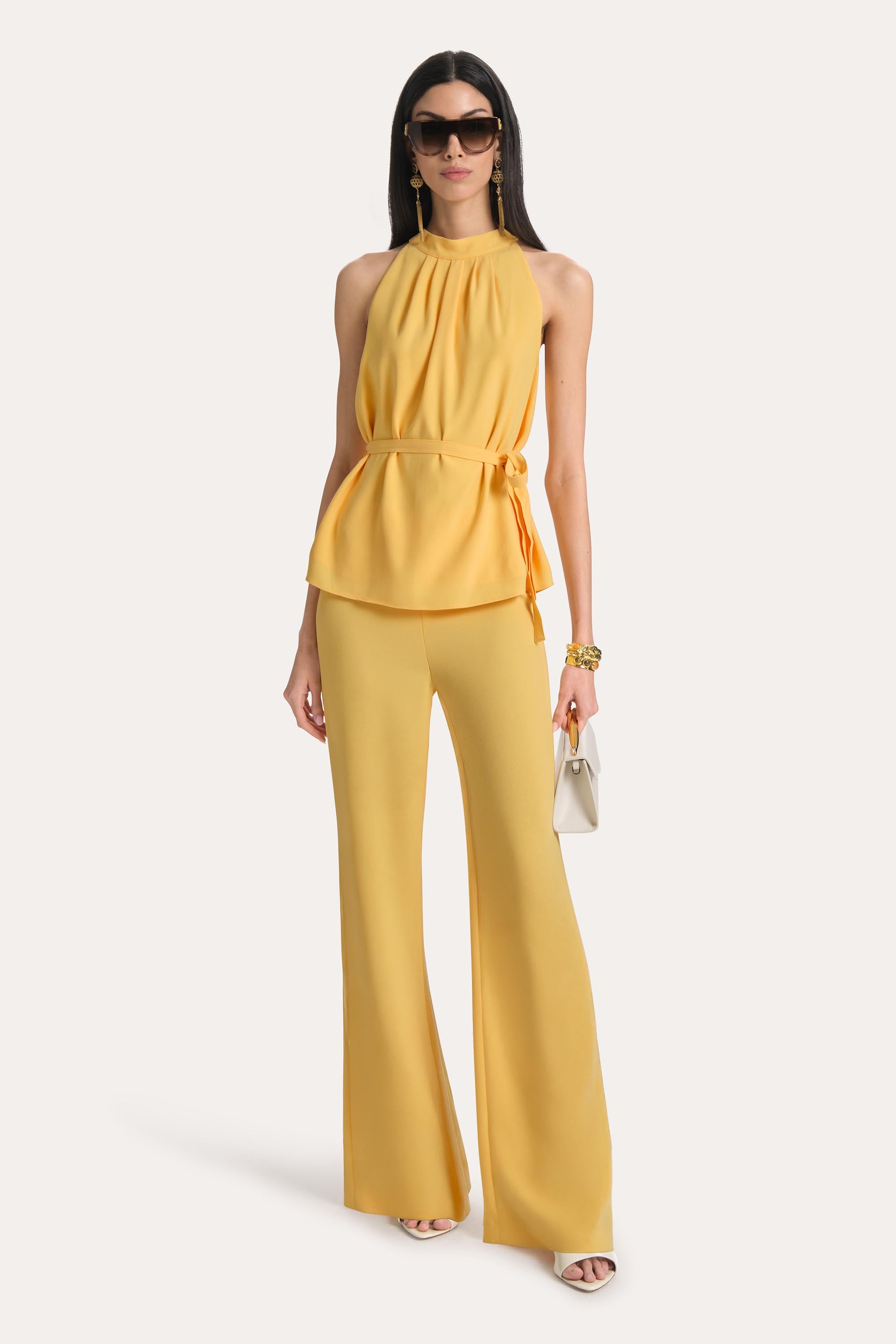 Amina Fluid Crepe Halter Top