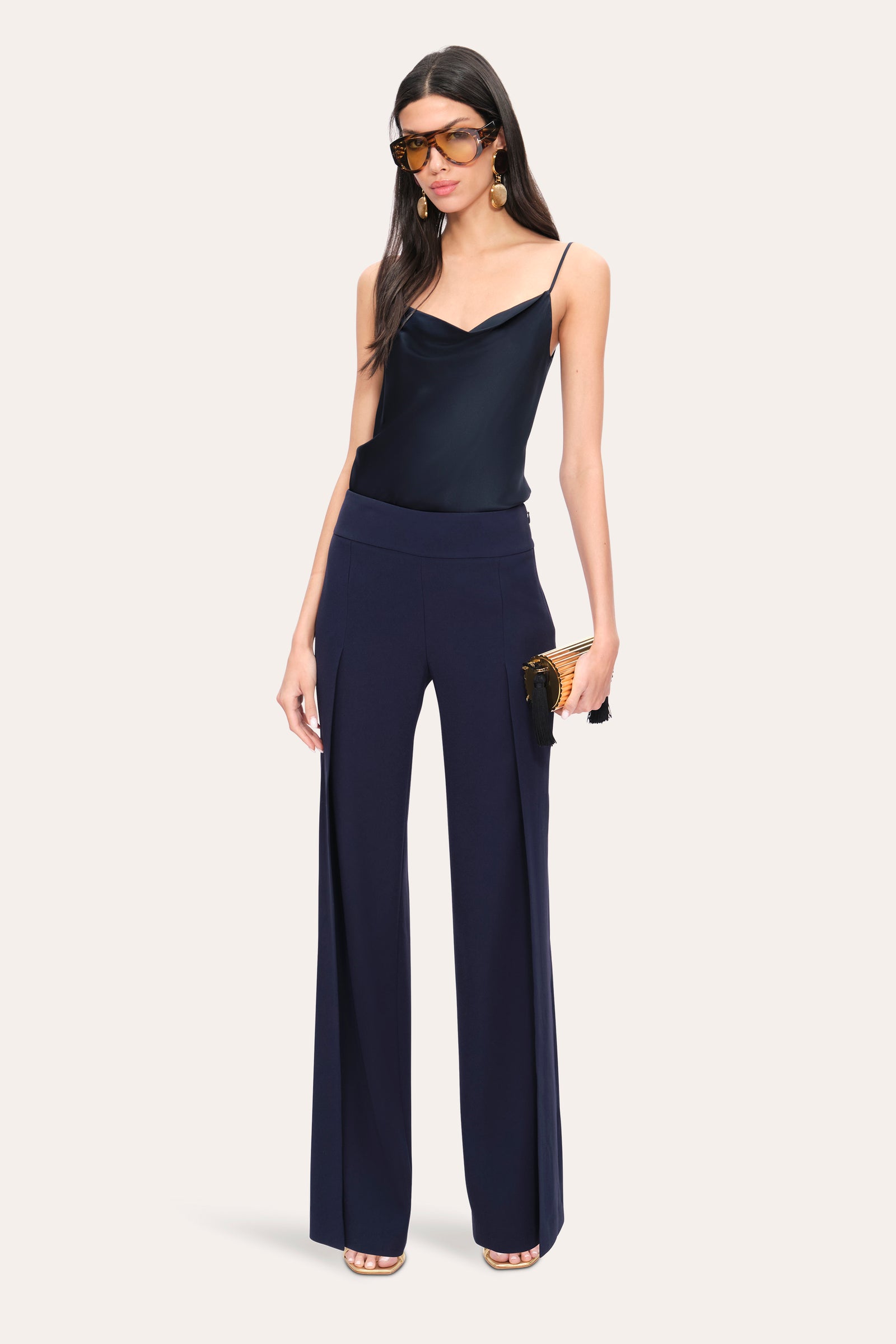 SP（エシュペー） /LINENSKIRT Crepe Overlay Slit Pant – Elie Tahari