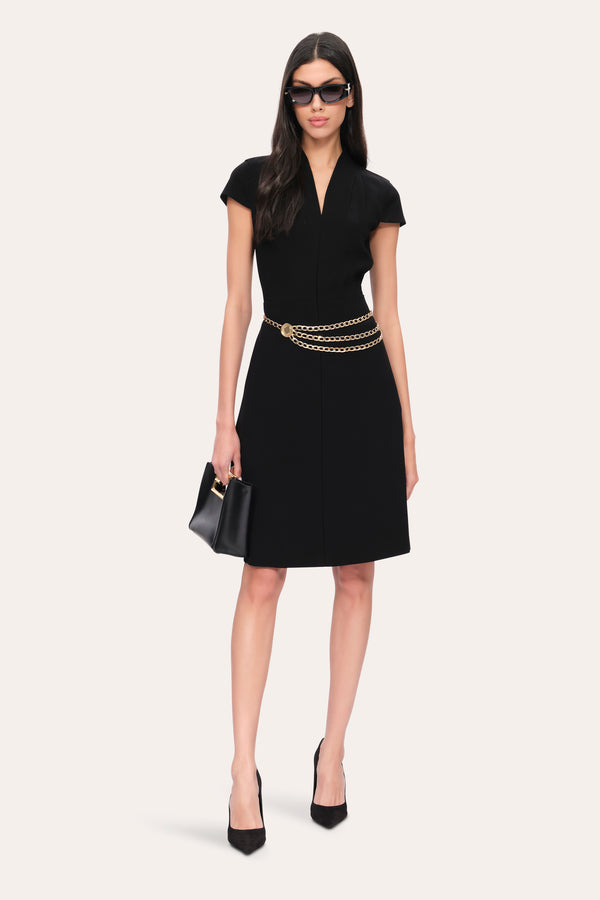 Crepe Belted Dress
