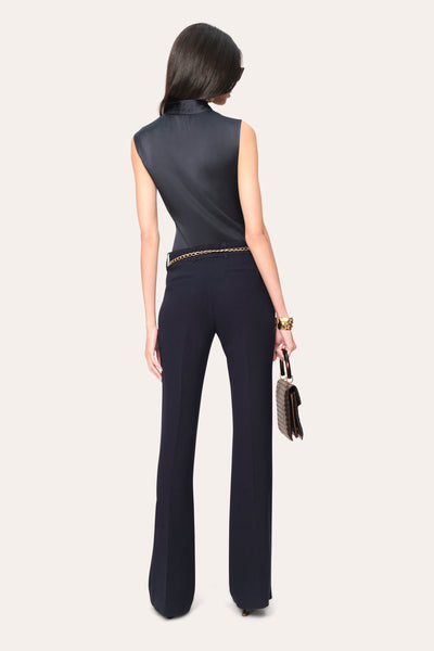 Sleeveless Silk Satin Contour Shirt Image 4