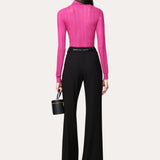 Silk Pointelle Turtleneck Sweater