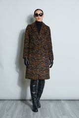 Tahari Zebra Wool Blend Coat