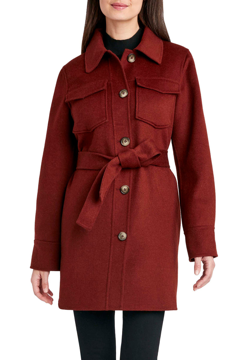 Tahari Wool Blend Shirt Jacket Elie Tahari