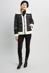 Tahari Faux Shearling Puffer Coat