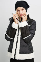 Tahari Faux Shearling Puffer Coat