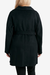 Tahari Double Face Lightweight Wool Wrap Coat, Plus Size