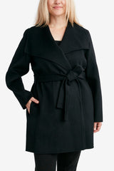 Tahari Double Face Lightweight Wool Wrap Coat, Plus Size
