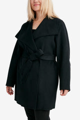 Tahari Double Face Lightweight Wool Wrap Coat, Plus Size