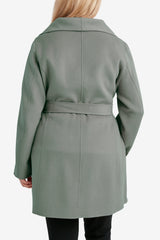 Tahari Double Face Lightweight Wool Wrap Coat, Plus Size
