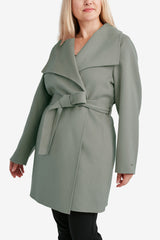 Tahari Double Face Lightweight Wool Wrap Coat, Plus Size
