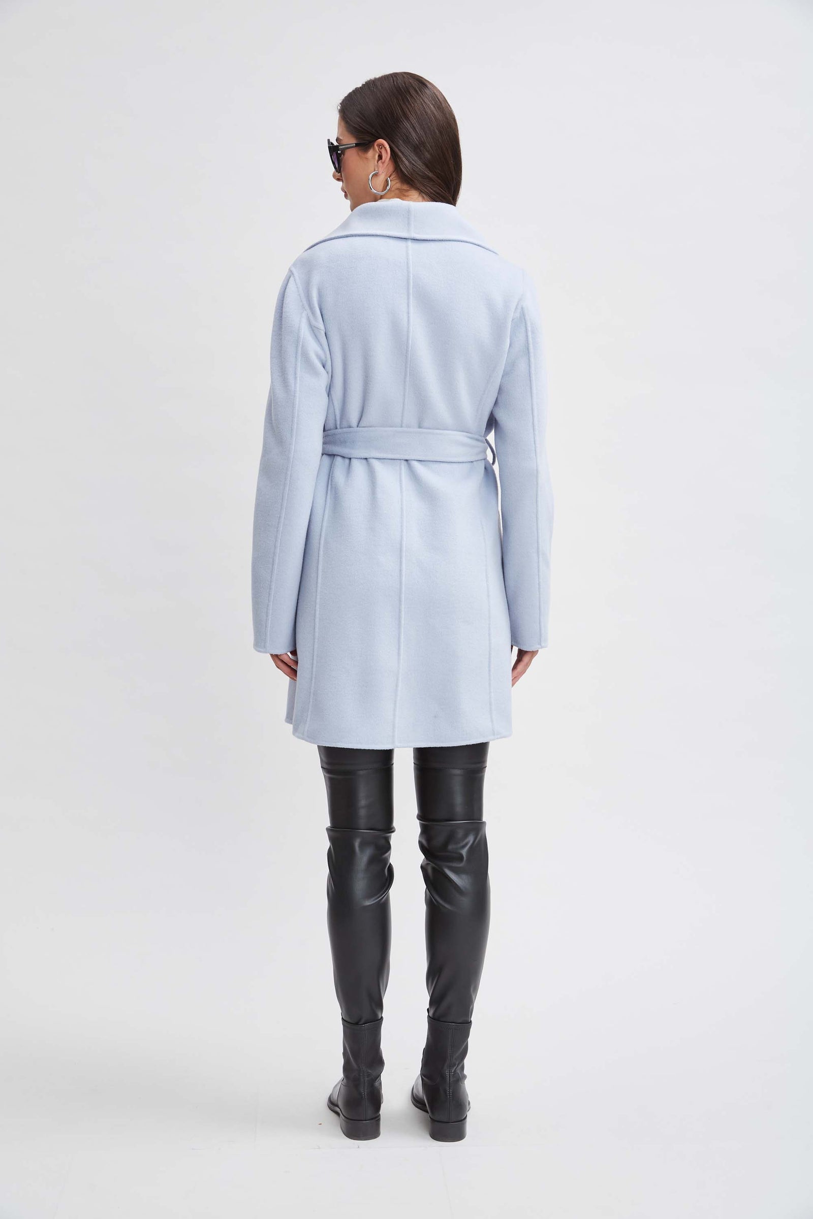 Tahari Wool Blend Double Face Wrap Coat Elie Tahari