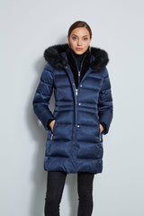 Tahari Faux Fur Hood Puffer Coat