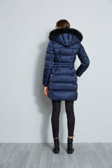 Tahari Faux Fur Hood Puffer Coat
