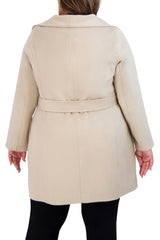 Tahari Double Face Lightweight Wool Wrap Coat, Plus Size