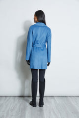 Tahari Double Face Lightweight Wool Wrap Coat