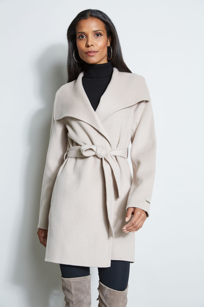 Tahari Double Face Lightweight Wool Wrap Coat – Elie Tahari