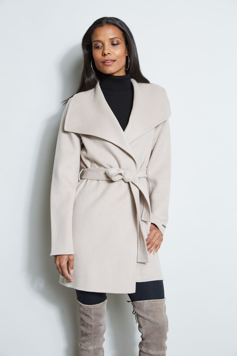 Tahari Women's Ella Double Face Wool Wrap Coat