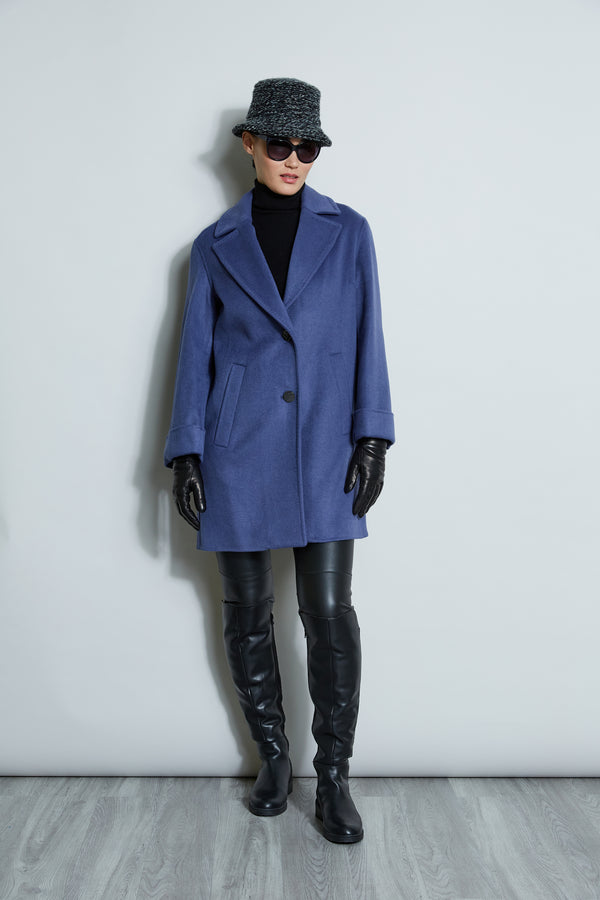 Tahari Double Face Wool Blend Two Button Coat