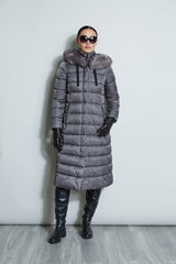 Tahari Maxi Layer Puffer Coat