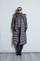 Tahari Maxi Layer Puffer Coat