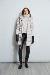 Tahari Double Layer Long Puffer Coat