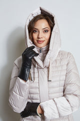Tahari Double Layer Long Puffer Coat