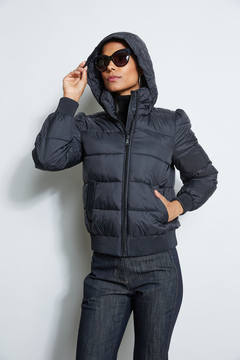 cole puffer jacket - Black